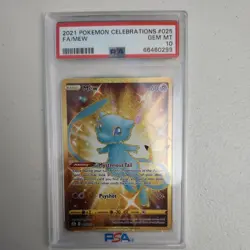 Pokemon TCG Celebrations Mew Gold Full Art Holo Card 25/25 PSA 10 Secret Rare - Image 1