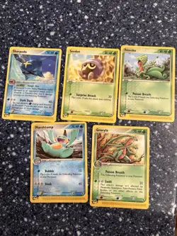 Pokemon Five Card Vintage E-Reader Lot! Marstomp, Treecko, Grovyle, Sharpedo - Image 1