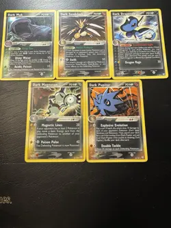 Vintage Pokemon Team Rocket Returns Dark 5 Card Set 2004 Near Mint - Image 1