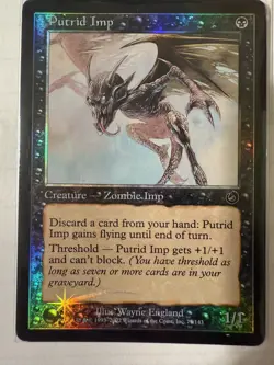 MTG: Putrid Imp Foil Card Torment Magic The Gathering 77/143 - MP - Image 1