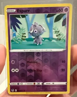 Espurr #81/195 Silver Tempest Pokemon Reverse Holo Common Card NM - Image 1