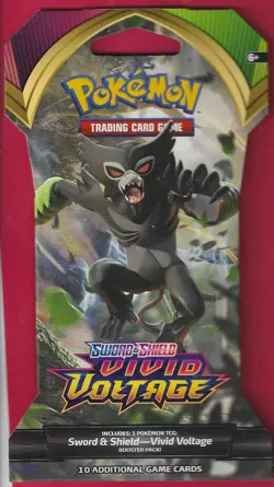 Pokemon "Vivid Voltage" 10-Card Sealed Sleeved Booster (Zarude ) X1 - Image 1