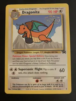 PL Dragonite #5 Movie Black Star Promo WB Stamp WoTC Rare Pokemon TCG Card - Image 1