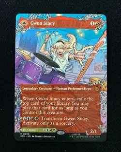 2025 Magic The Gathering MTG Marvel EN Borderless M 0209 Gwen Stacy AK001 - Image 1