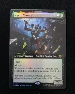 2025 Magic The Gathering MTG Marvel EN Borderless Foil R 0255 Agent Venom AK001 - Image 1