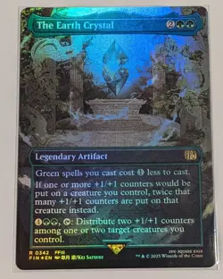 MTG The Earth Crystal Foil Borderless Showcase Final Fantasy Mint! NEVER PLAYED! - Image 1