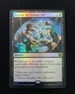 2025 Magic The Gathering Marvel EN Borderless Foil Behold the Sinister Six AK001 - Image 1