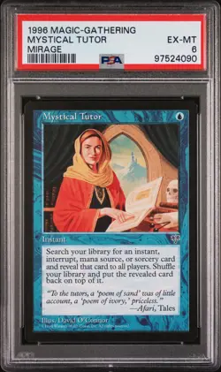 1996 MAGIC THE GATHERING MIRAGE MYSTICAL TUTOR PSA 6 - Image 1