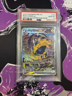 Pokemon Gem Mint IRON HANDS EX 154/131 SIR 2025 Prismatic Evolutions PSA 10 MINT - Image 1