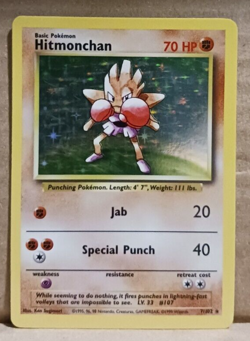 Pokemon TCG Hitmonchan Base Set 7/102 Holo Unlimited Holo Rare - Image 1