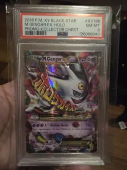 Mega Gengar ex XY166 2016 POKEMON BLACK STAR PROMO HOLO PSA 8 - Image 3