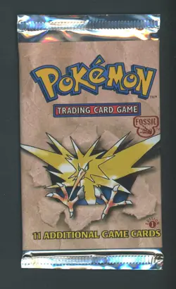 1999 Pokemon Fossil Sealed Booster Pack Zapdos Art Sealed 1st Edition - Image 1