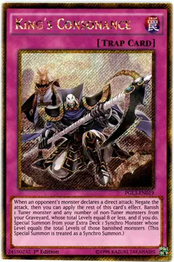 1x (NM) King's Consonance - PGL3-EN019 - Gold Secret Rare - 1st Edition YuGiOh - Image 1