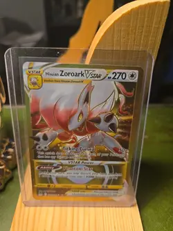 Pokemon TCG Lost Origin Hisuian Zoroark VSTAR 213/196 NM Gold Secret Rare Card - Image 1