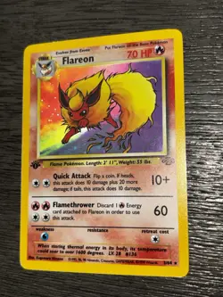 Pokemon TCG 1995 Flareon Jungle 3/64 Unlimited Holo Rare" card - Image 3