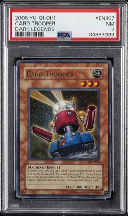 2008 YU-GI-OH! DARK LEGENDS #EN107 CARD TROOPER PSA 7 - Image 1