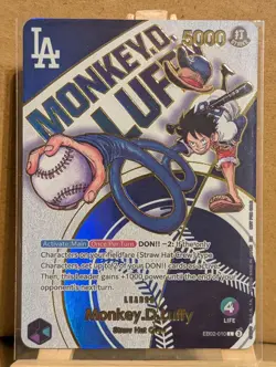 One Piece Card Game: LA Dodgers Monkey D Luffy Custom Card Proxy Cards EB02-010 - Image 2
