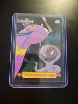 Pokemon Card - #23 Ekans/#24 Arbok TV12 - Topps Series 1 - Textured Holo - Image 2