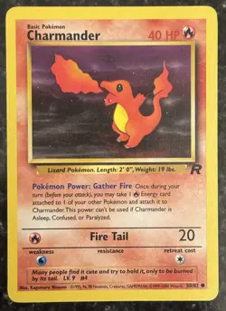 Charmander 50/82 Team Rocket Regular Common LP Vintage Pokemon Card 2000 - Image 1