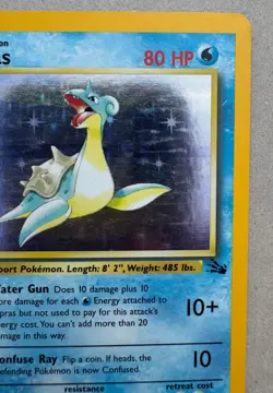 Lapras Holo Rare 10/62 1999 Fossil, Pokemon TCG Raw Card - Image 3