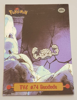 Topps Series 1 HOLO 1999 TV Animation Ed #74 GEODUDE TV6 Pokemon Character Card - Image 1