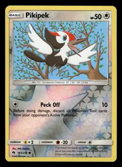 Pikipek 163/214 Reverse Holo S&M Lost Thunder Pokemon Card - Image 1