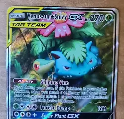 Venasaur & Snivy GX Tag Team SM229 - 2019 Black Star Promo Pokemon Card TCG - Image 3