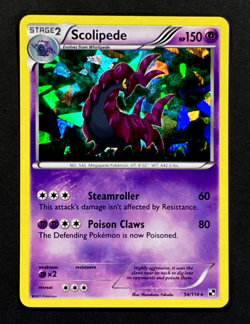 2011 Pokemon SCOLIPEDE Black & White Base Set CRACKED ICE HOLO Rare Card 54/114 - Image 1