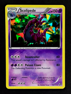 2011 Pokemon SCOLIPEDE Black & White Base Set CRACKED ICE HOLO Rare Card 54/114 - Image 3
