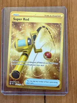Pokemon TCG Super Rod 276/193 Gold Hyper Rare Holo Card Paldea Evolved - Image 1