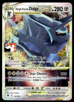 Pokemon TCG Prize Pack Series Cards #114/189 Origin Forme Dialga VSTAR NM - Image 1