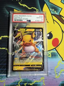 2022 Raichu V #045/172 Brilliant Stars RARE Pokemon Card PSA 10 GEM MINT - Image 1