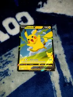Pokemon TCG SWSH143 Pikachu v Black Star Promos Holo Card NM Condition - Image 1