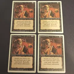 Lot Of 4 "Demonic Tutor" MTG Revised Edition Magic The Gathering MINT! - Image 1