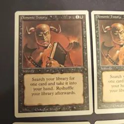 Lot Of 4 "Demonic Tutor" MTG Revised Edition Magic The Gathering MINT! - Image 4