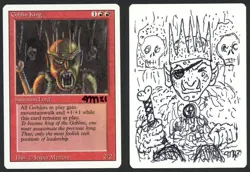 ***Goblin King Altered Artist Proof Signed MTG Revised Jesper Myrfors Kid Icarus - Image 1