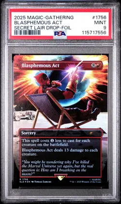 Blasphemous Act #1756 Magic The Gathering Deadpool Secret Lair Drop Foil PSA 9 - Image 1