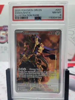 2025 Pokemon Zamazenta 201/182 Sv10: Destined Rivals Holo PSA 8 - Image 1