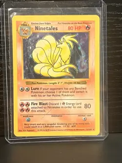 1999 Pokemon Set Shadowless Ninetales Holo 12/102 & Gyarados 6/102 HP - Image 2