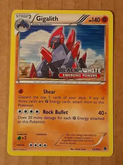 Pokemon Gigalith Emerging Powers Prerelease 53/98 NM See Pictures - Image 1