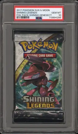 2017 Pokemon S&M Shining Legends Booster Pack Genesect Art PSA 10 Gem Mint - Image 1