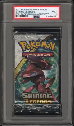 2017 Pokemon S&M Shining Legends Booster Pack Genesect Art PSA 9 Mint - Image 1