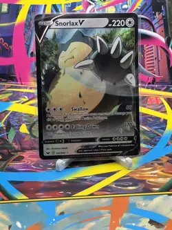 Pokemon Snorlax v 141/202 Swsh01 Holo Rare Card Sword & Shield - Image 1