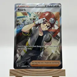 Roark 242/182 Pokemon TCG Paradox Rift Ultra Rare Holo Full Art Trainer Card NM - Image 1