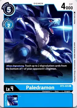 Paledramon BT5-025 Black Common Champion (Lv4) Digimon Card CCG - Image 1
