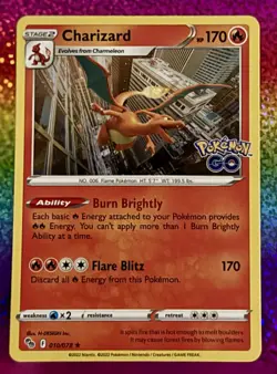 Pokemon Charizard 010/078 Holo Rare Pokemon GO TCG Card 2022 Free S&H ! - Image 1