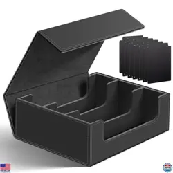 Homthy 1800+ Card Deck Case - Premium Leather Magnetic Storage Box for MTG & TCG - Image 1