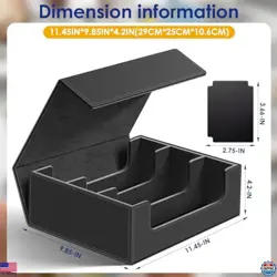 Homthy 1800+ Card Deck Case - Premium Leather Magnetic Storage Box for MTG & TCG - Image 2