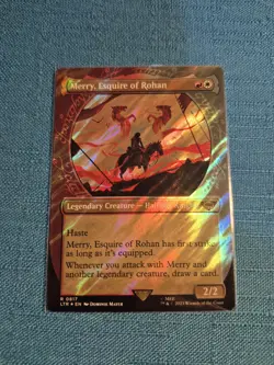 MTG LOTR Merry Esquire of Rohan SHOWCASE ART 💥SURGE FOIL💥 817 Lord Rings Magic - Image 1