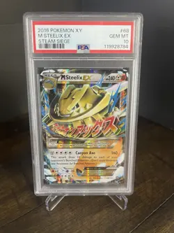 Pokemon TCG M Steelix EX 68/114 Ultra Rare Holo Steam Siege PSA 10 - Image 1